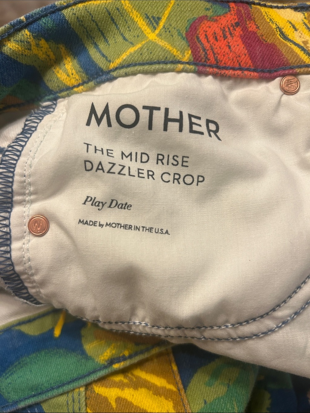 MOTHER 30 play date print Blue Floral ankle length dazzler mid rise Jeans - Picture 6 of 6